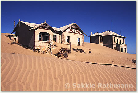 Deserted houses in Kolmanskop